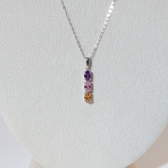 Swarovski Crystals Pendant Necklace Multi Color - Picture 3 of 8